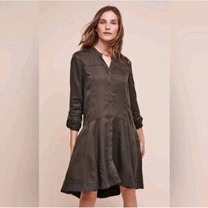 Anthropologie Holding Horses Mariona‎ Shirt Dress Gray Size 6